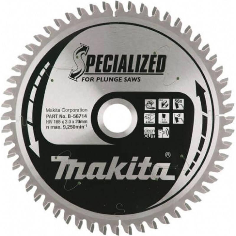 Makita Accessories Zāģripa alumīnijam MAKITA 165x20x2,2 mm 56T