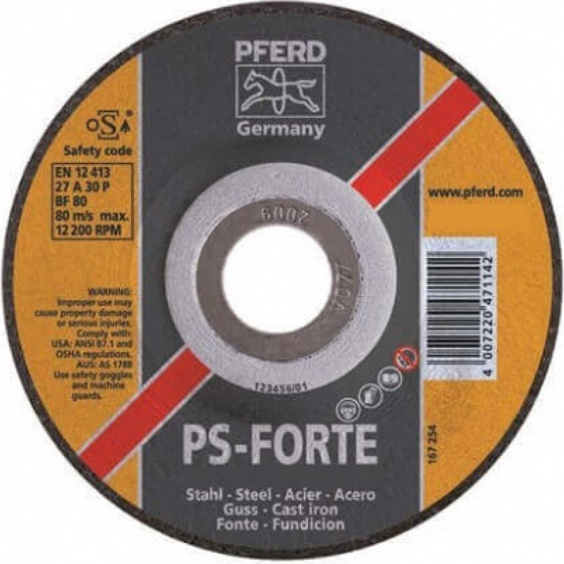 Pferd Tērauda slīpēšanas disks PFERD PSF Ø230x7x22mm A30