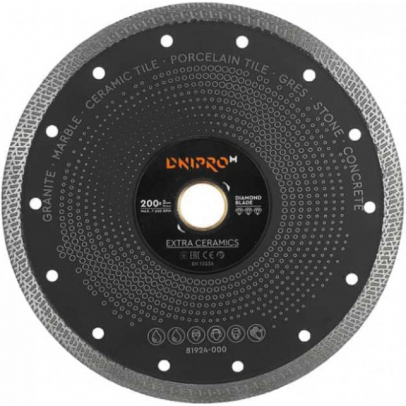 Dnipro-M Dimanta griezējdisks CERAMICS Ø200x2.0x25.4mm DNIPRO-M