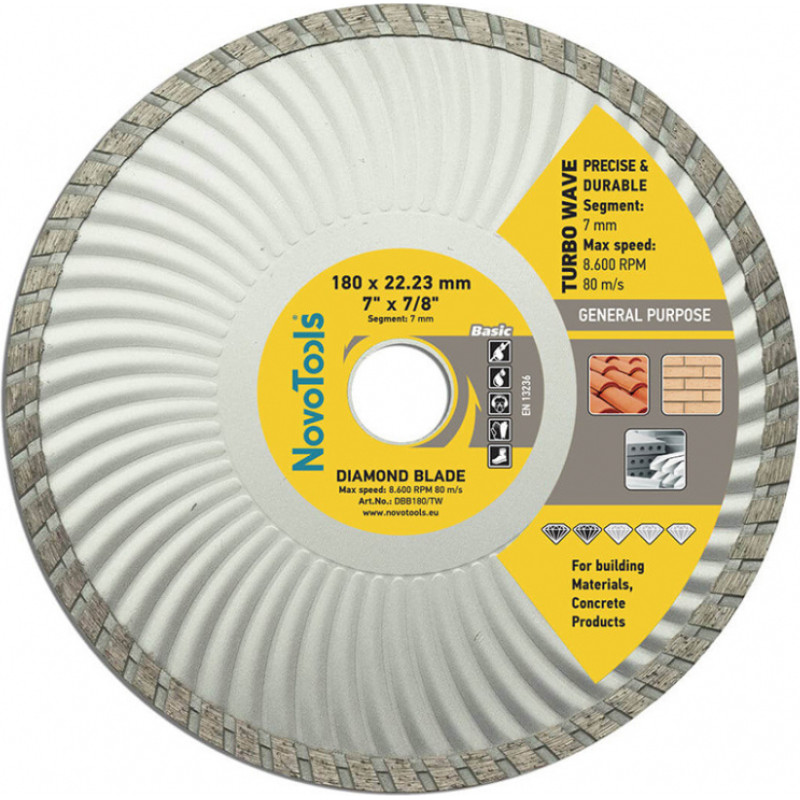 Novoabrasive Dimanta griezējdisks TURBOWAVE 180x22.2mm NOVOABRASIVE