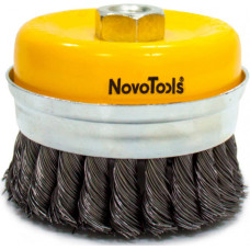 Novoabrasive Koniskā birste M14 90mm, pīti tērauda sari,ar gredzenu