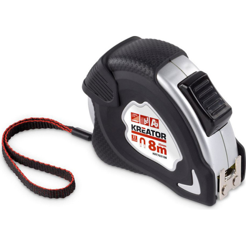 Kreator Mērlente alumīnija gumijas korpusā 8mx25mm Kreator