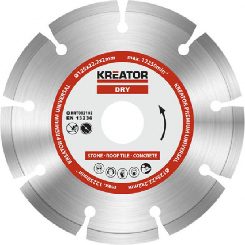 Kreator Dimanta griezējdisks 125x22.2x2mm, segmenta Kreator