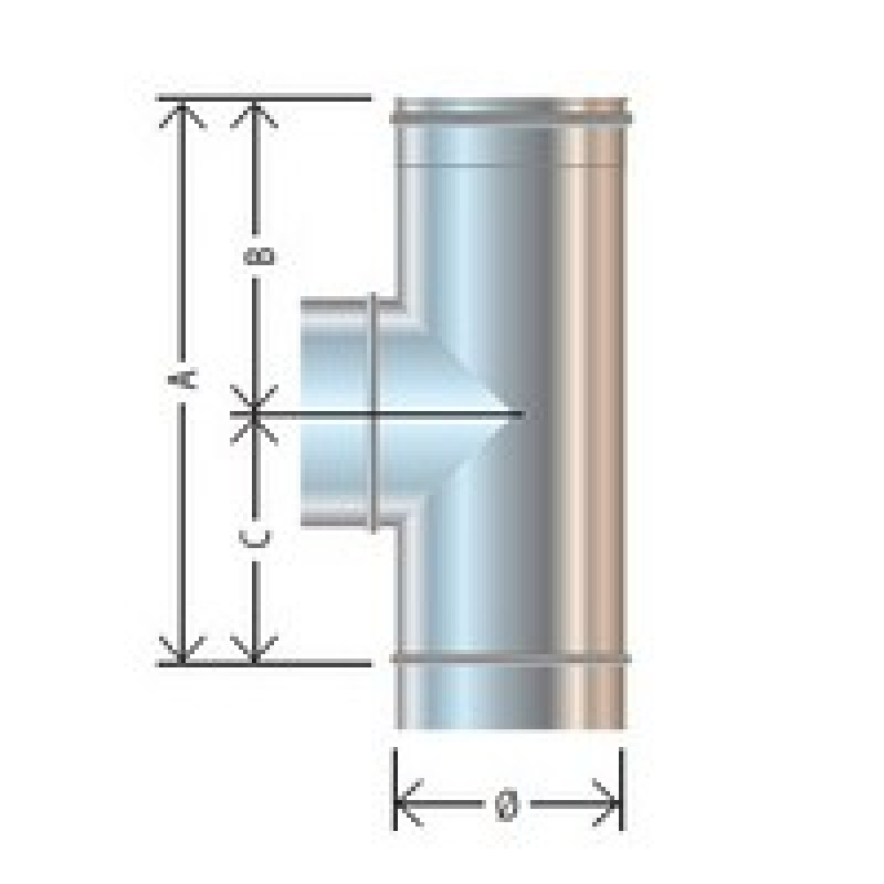 Cordivari Dūmvada pieslēguma T-gabals 90°, D150