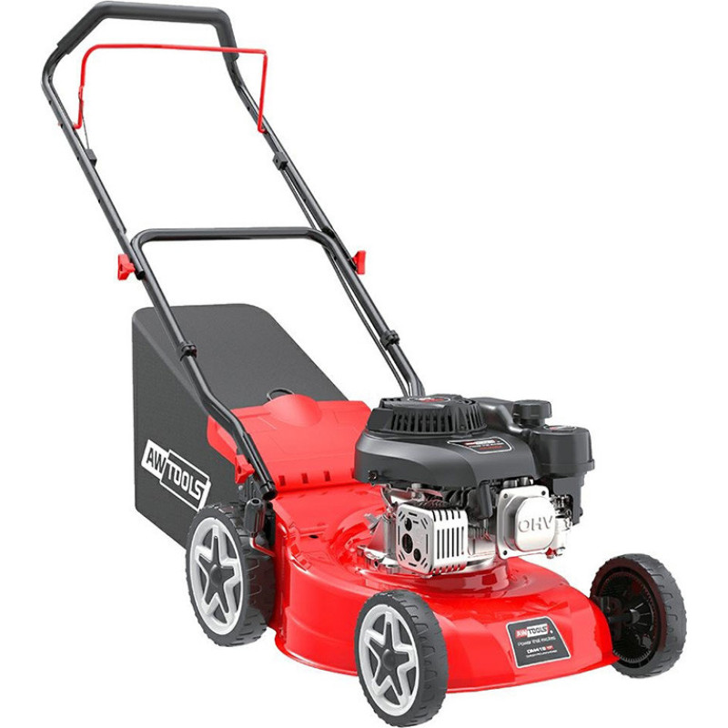 Awtools Benzīna zāles pļaujmašīna 132cc, 2.5kW, 410mm, 20-75mm, AW70074 AWTOOLS