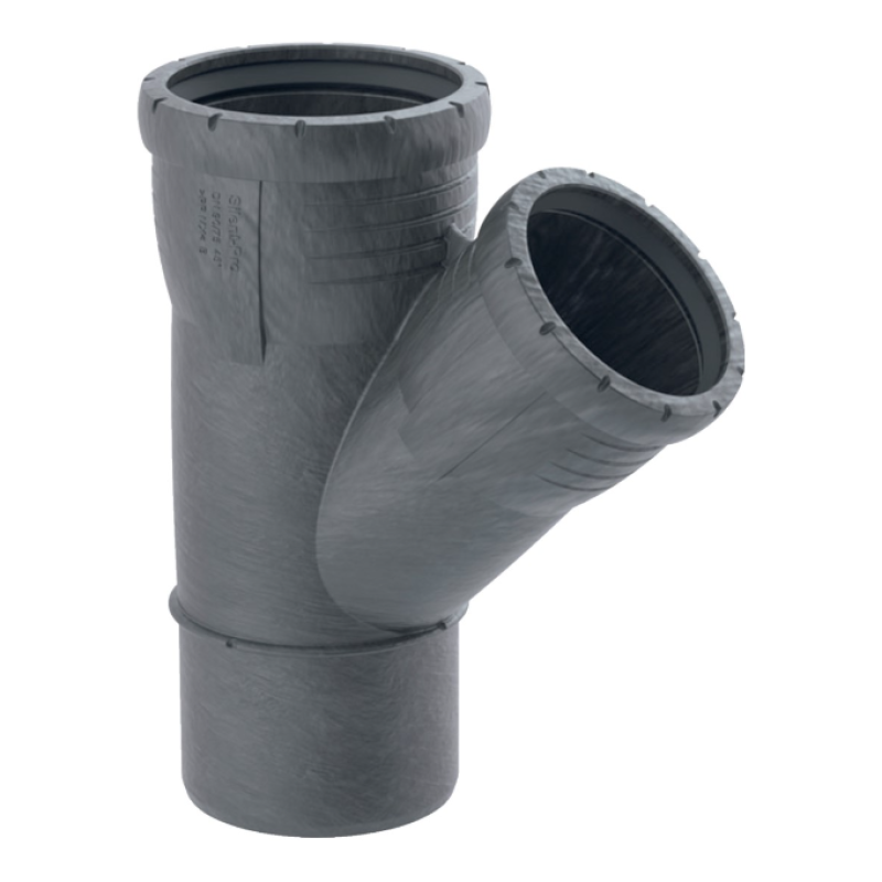 Geberit Silent-Pro Skaņu slāpējošas kanalizācijas trejgabals 45°, D110/110mm