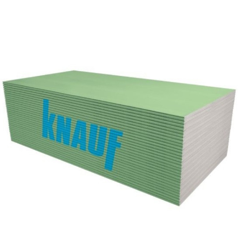 Knauf Green (GKBI) mitrumizturīgs reģipsis (ģipškartons) 12,5x1200x3000mm