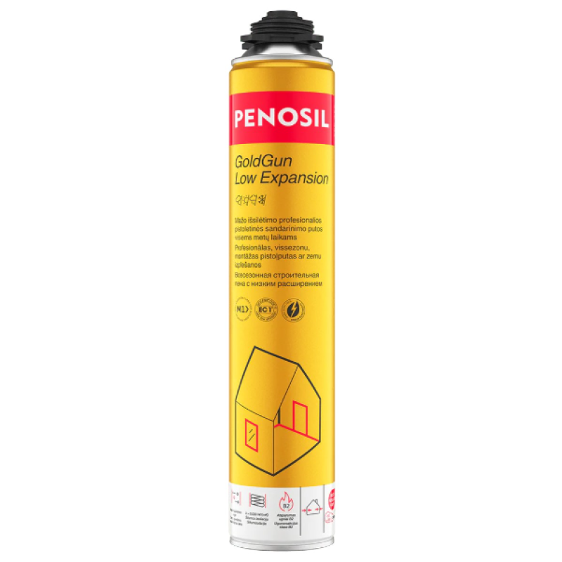 Penosil GoldGun Low Expansion All Season Profesionālās PU putas ar zemu izplešanos 750ml