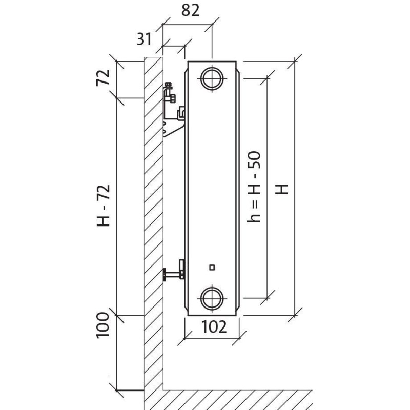 Purmo Tērauda paneļu radiators Purmo Compact Tips 22 H400/L1200 - gab.