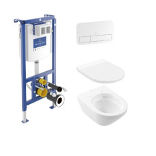 Villeroy & Boch komplekts-pods ar QR/SC vāku Architectura TF[e3], rāmis ViConnect, taustiņš (balts)