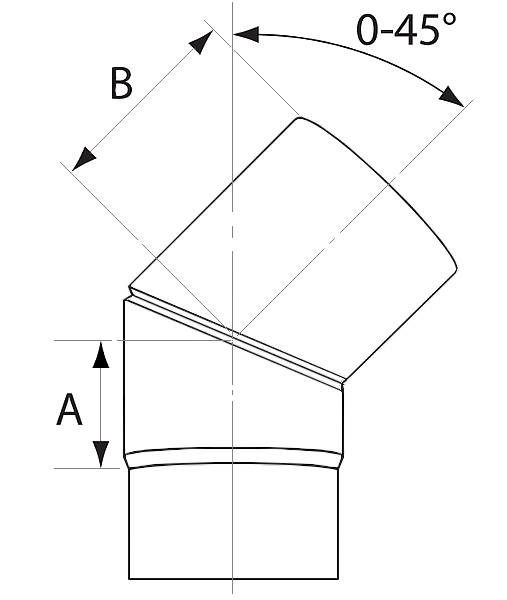Almeva KH regulējams līkums 0-45° DN160
