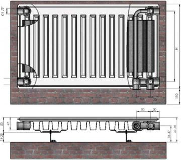 Radiators 11x400x1000 Ventil Compact Termolux