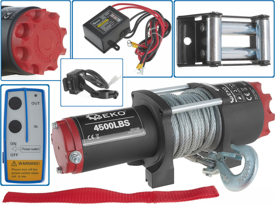 Geko Elektriskā vinča 12V 4500LB, G81705